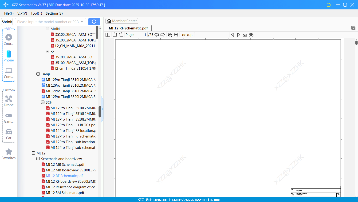 Xiaomi MI 12 RF Schematic